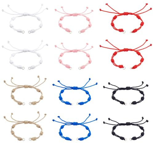 UNICRAFTALE Bracelets en Fil de Nylon Semi Cordon Tressé Ajustable avec Anneau Doré pour Création de Bijoux DIY
