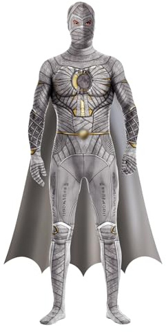 Bemeiren Halloween Superhero Bodysuit for Men Women Costumes 3D Print Zentai Jumpsuit Outfit for Adult cosplay party, Gery Hero, XX-L