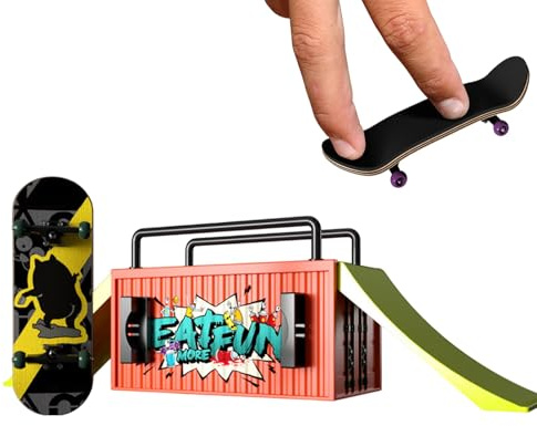Fingerboard-Rampen-Set – kompaktes Fingerboard-Spielzeug 15 x 10,8 x 7,8 cm | Kreativ-Sets mit Sprungmodulen | lustiges Hand-Skateboard für Jugendliche, Erwachsene, Heimspiel