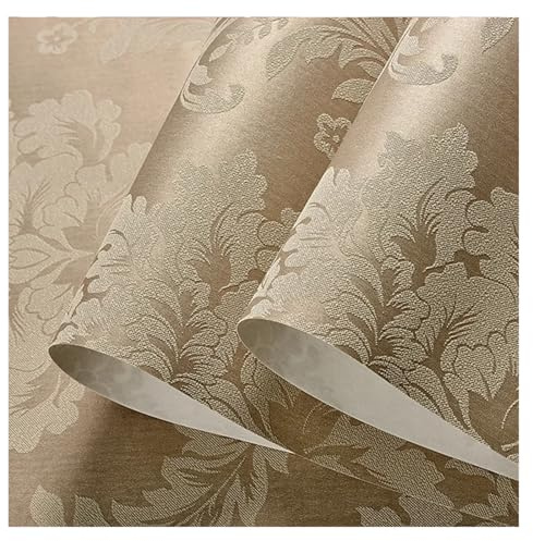 AMEEDA Papier Peint Papier peint intissé 3D for salon, chambre à coucher, arrière-plan TV, non autocollant, décoration d'intérieur(Taupe,53cmx3.0m)