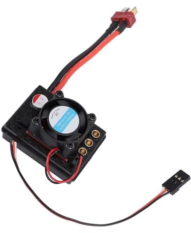 RiToEasysports Variateur électronique de Vitesse (ESC) sans Balais, Accessoire de Modification et D'amélioration pour Modèles de Voitures Radiocommandées avec Ventilateur, Compatible avec Les