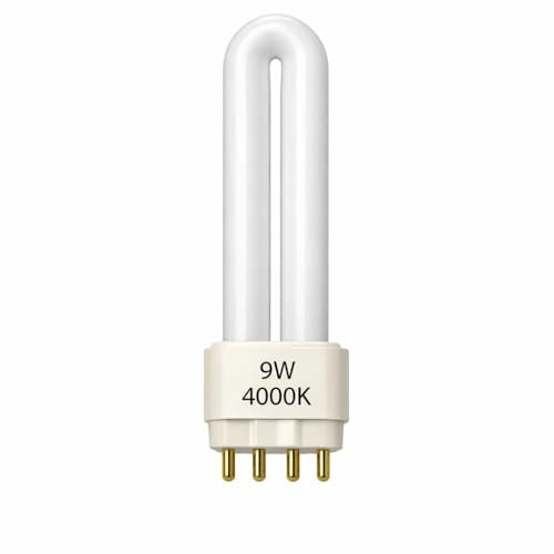 9W PL-S CFL Lamp, 4000K Cool White, 2G7 4-Pin Base, 600lm, Energy Saving, 10,000 Hour Lifespan