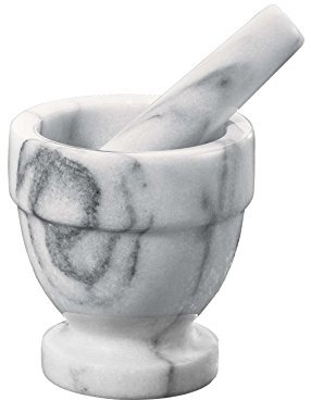 Küchenprofi 1002500812 Mörser Marmor, Fuß, Edelstahl, weiß, 10,8 x 12,1 x 12,1 cm