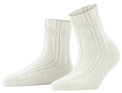 FALKE Damen Socken Bedsock W Hp Angorawolle dick gemustert 1 Paar, Weiß Off-White 2049, 39-42