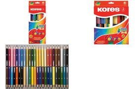 Kores BB93212 Dreikant-Buntstifte DUO, 12er Karton-Etui + Spitzer