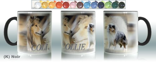 Mug Ceramique (K) Noir Hund Collie (Langhaar)