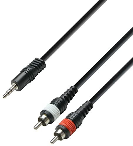 Adam Hall Cables 3 STAR YWCC 0300 Y-Kabel 2 x Cinch auf Miniklinke TRS | 3 m