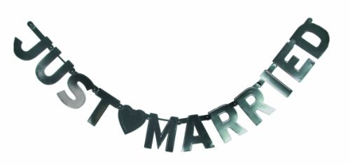 Girlande Just Married - silbermetalllic-finish 1,6m lang