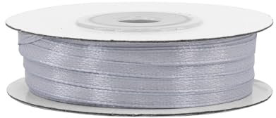 50m Rolle Satinband 3mm // Schleifenband Deko Band Dekoband Geschenkband Dekoration Hochzeit Taufe (hell silber/grau 012H)
