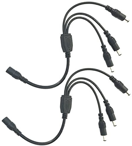 LITAELEK 2pcs 22AWG DC Verteiler Kabel 5,5mm x 2,1mm DC 12V Splitter Kabel 1 zu 3 DC Buchse Stecker LED Streifen Verbinder CCTV Kamera Anschlusskabel Adapter für LED Strip und andere DC 5V-24V Geräte