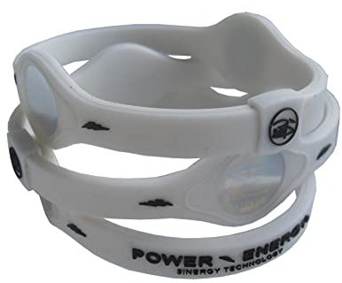 Power Energy Balance Band, Fitness-Armband aus Silikon mit holografischem Motiv, mit natürlichen Mineralien und negativen Ionen angereichert, weiß
