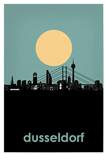 artboxONE Poster 30x20 cm Düsseldorf Städte Düsseldorf Skyline Minimalism - Bild düsseldorf Artistic Beer