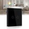 BSEED Touch Light Switch 2 Gang 2 Way, Tempered Glass Panel Light Switches with LED Indicator, Black Touch Sensitive Light Switch-No Neutral Wire
