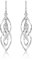 Diamante Treats orecchini pendenti in argento Sterling 925. La spirale Twirling lunghi orecchini pendenti in argento Sterling con gancio fermatende sono il regalo perfetto per donne e Argento