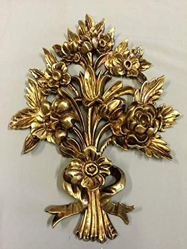 Artissimo Wanddeko Wandrelief Wandbehang Deko Gold Spiegel Blumen C1530 38x28cm