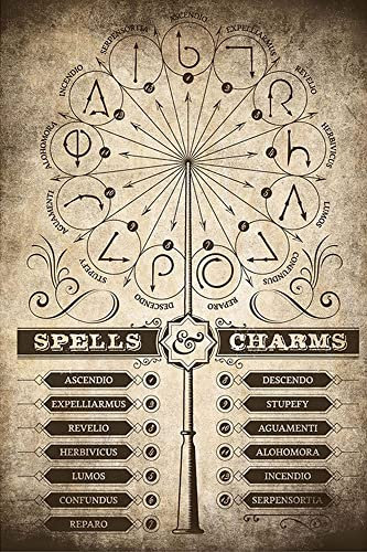 Harry Potter - Zaubersprüche - Film Kino Movie Plakat Poster Druck - Größe 61x91,5 cm