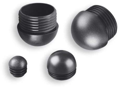 4 Gleiter/Stopfen mit Lamellen, Kunststoff, schwarz, Rundkopf, für runde Rohre (28mm)