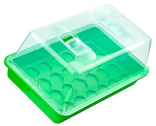We-Ball Zimmergewächshaus klein 38x25x19 | Gewächshaus für die Fensterbank mit Einlässen für Quelltabletten