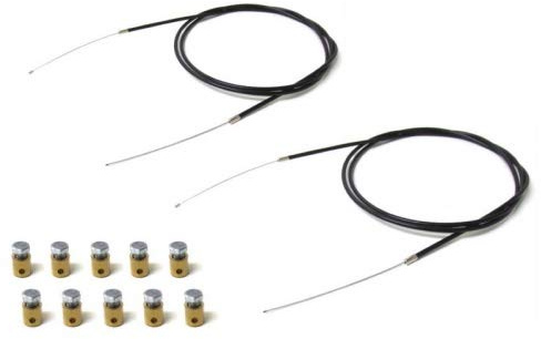 Universal Seilzug 10x Nippel Hülle 2x Gaszug 2 Meter kürzbar passend für Roller/Moped