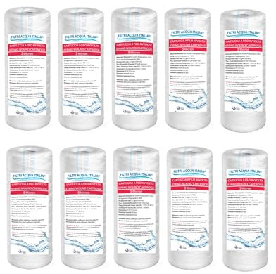FILTRIACQUAITALIA Cartuccia Filo Avvolto 5 Pollici Micron 5 Set 10 Pezzi