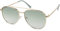styleBREAKER Damen Piloten Sonnenbrille mit Strass Applikation, getönte Polycarbonat Gläser und Metall Gestell 09020119, Farbe:Gestell Gold/Glas Grün Verlauf