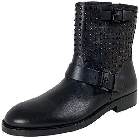 Michael Kors D20 Biker Stivaletto Donna Black Leather Bootie Women [36.5]