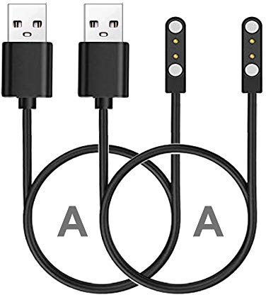 smaate Chargers 2-Pack, ONLY for ID205L ID205U ID205S or SW021 Smart Watch, Watch’s app VeryFitPro, Magnetic, 2 Charging Pins’ Gap 2.84mm, Replacement Charging Dock Cables, Charging Cord A+A Type
