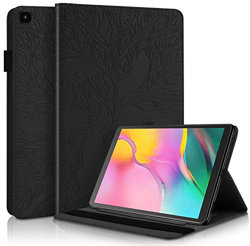 Succtop Coque Galaxy Tab A 2019 10.1Case Housse en Cuir PU Flip Stand Portefeuille Tablet Etui Coque de Protection avec Fente Carte pour Samsung Galaxy Tab A 2019 10.1 Pouce SM-T510/SM-T515Noir