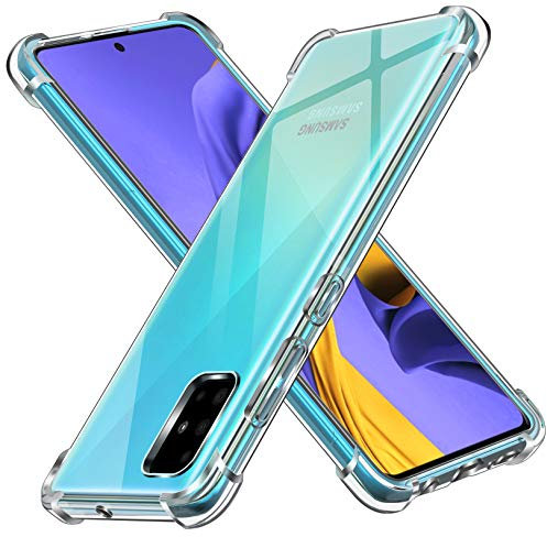 ivoler Coque pour Samsung Galaxy A51 4G, Ultra Transparent Étui de Protection en Silicone Antichoc avec Coins Renforcés, Clair Mince Souple TPU Bumper Housse