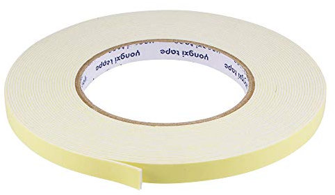 sourcing map 10m Doppelseitig Dichtungsband Selbstklebend, 10mm(B) x 1mm(D) EVA Dichtband für Fenster Türen, Schaumstoff Klebeband, 1 Rollen, Weiß