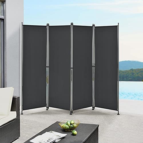 pro.tec Outdoor Trennwand 'Modica' 170x215cm Paravent Sichtschutz Spanische Wand Garten Schwarz