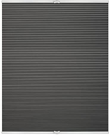 Lichtblick Thermo-Plissee Klemmfix, ohne Bohren, verspannt, Wabenplissee, Blickdicht, Hitzeschutz, Klemmträger, Energie und Heizkosten sparen Grau,70 cm x 210 cm (B x L)