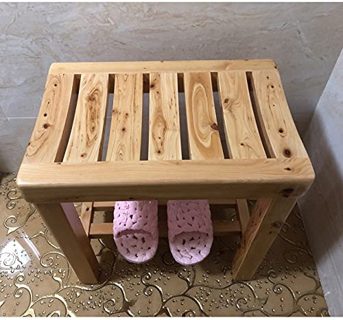 WL-ZZZ Hölzerne Duschbank Sitz für ältere behinderte Badhocker für Badezimmer | Indoor- und Outdoor-Anti-Rutsch-Badewanne Spa-Stühle, Schuhhocker wechseln 42 × 28 × 43 cm