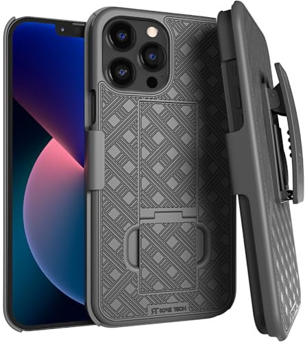 Designed for iPhone 13 Pro Max Case with Belt Clip Holster