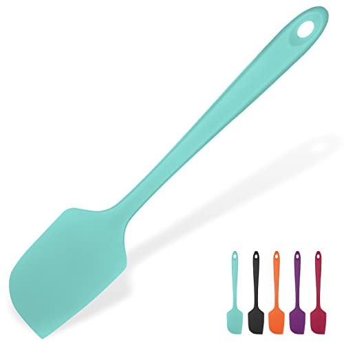 35,6cm Extra Großer Silikon Spatel: U-Taste 315℃ Hitzebeständiger Langer Flexibler Gummispatel für Schalen & Antihaft-kochgeschirr, Nahtloses Backen Teigschaber für Mischen Schaben Kochen (Aqua Sky)
