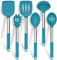 HaWare Juego de 6 espátulas de silicona para cocinar (azul, 6)