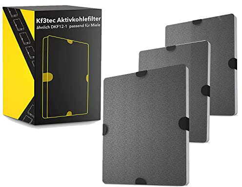 KF3TEC® Set (3 Filter) Aktivkohlefilter ähnlich DKF12-1 bzw. 6228731, passend für Miele Dunstabzugshauben DA269-4 / DA279-4 / DA390 / DA420 / 28996265D