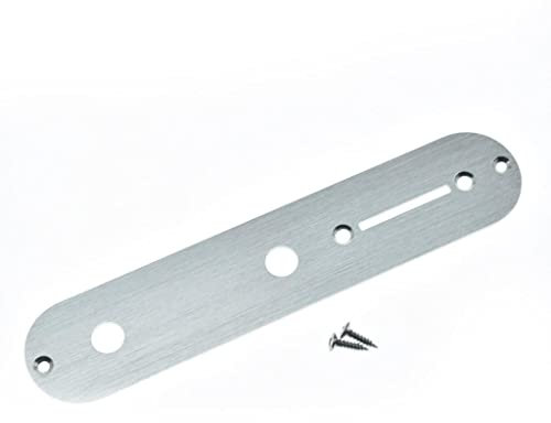 KAISH USA Specs Metal Aluminum Anodized Tele Control Plate with 3/8 CTS Pot Holes for American/Mexican Telecaster Silver