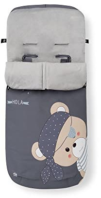 INTERBABY Universal Fußsack Kinderwagen Winter | Weiche, Warme, Wintersack Kinderwagen | Abnehmbare fußsack, Doppelte Öffnung, Leicht zu Waschen, Antiallergene Materialien, Pirat Grau