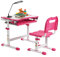 GOPLUS Kinderschreibtisch höhenverstellbar, Kinderschreibtisch Set mit neigbarer Tischplatte & Schublade, Schülerschreibtisch Jugendschreibtisch Kindertisch und Stuhl für Mädchen & Jungen (Rosa)