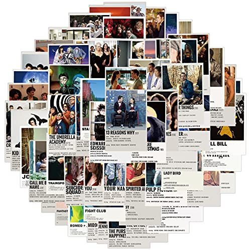AUCEKO 64 Stück Aufkleber für den Film, Filmposter, Teenager, Jungen und Mädchen, Aufkleber-Set, Vinyl, Skateboard, Gitarre, Tür, Laptop, Gepäck, Auto, Wasserflasche, Geburtstagsparty-Aufkleber