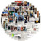 AUCEKO 64 Stück Aufkleber für den Film, Filmposter, Teenager, Jungen und Mädchen, Aufkleber-Set, Vinyl, Skateboard, Gitarre, Tür, Laptop, Gepäck, Auto, Wasserflasche, Geburtstagsparty-Aufkleber