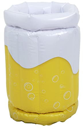 Raffreddatore per boccale di birra gonfiabile, dispositivo di raffreddamento a forma di birra grande supporti per bere galleggianti gonfiabili secchiello per il ghiaccio gonfiabile pieghevole(50×30CM)