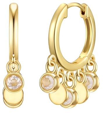 Glanzstücke München Plata de ley 925 Cristal de roca Pendientes creole