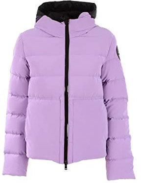 MUSEUM Donna Giacca Piumino con Cappuccio Joanna Imbottitura in Vera Piuma Mlw22042 Viola Regal Orchid 395
