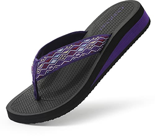 ChayChax Infradito Donna Zeppa Sandali da Spiaggia Leggero Ciabatte Estive Pantofole all’Aperto Antiscivolo, Viola, 36 EU
