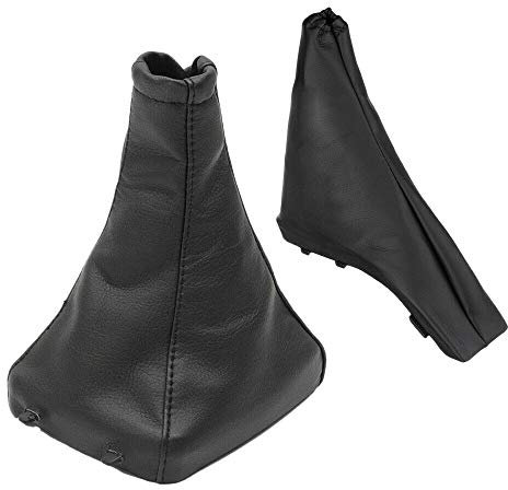 Ferleiss 2 Stück Handbremsmanschette Schaltsack Gamasche PU Leder Schwarz für Opel G Zafira A 1998-2004