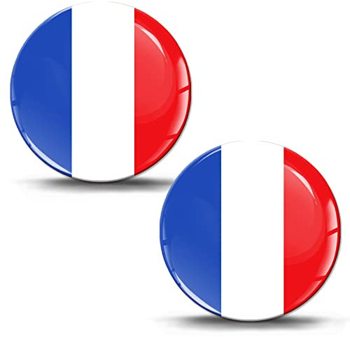 Biomar Labs 2 x Aufkleber 3D Gel Silikon France Flagge Fahne Aufkleber Autoaufkleber Auto Motorrad Fahrrad Fenster Handy Laptop PC Tablet Tür KS 196