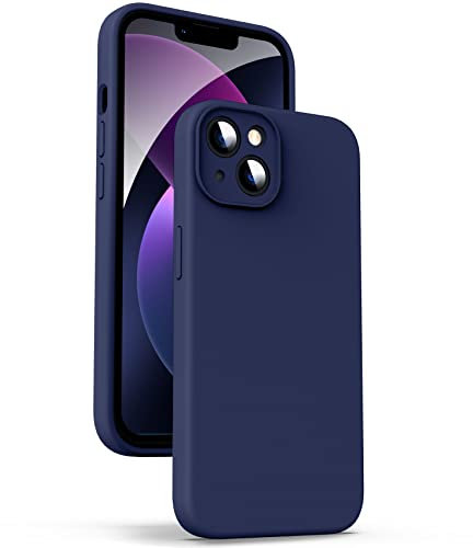 Supdeal Liquid Silicone Case for iPhone 13 Mini, [Camera Protection] [Anti Fingerprint] [Wireless Charging] 4 Layer Phone Case Protective Cover, Built-in Microfiber Case Cover, 5.4, Navy Blue