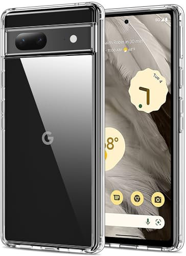 HOOMIL Case for Google Pixel 7, Non-Yellowing, Drop Protection, Anti-Scratch Transparent Hard Back Phone Cover - Crystal Clear